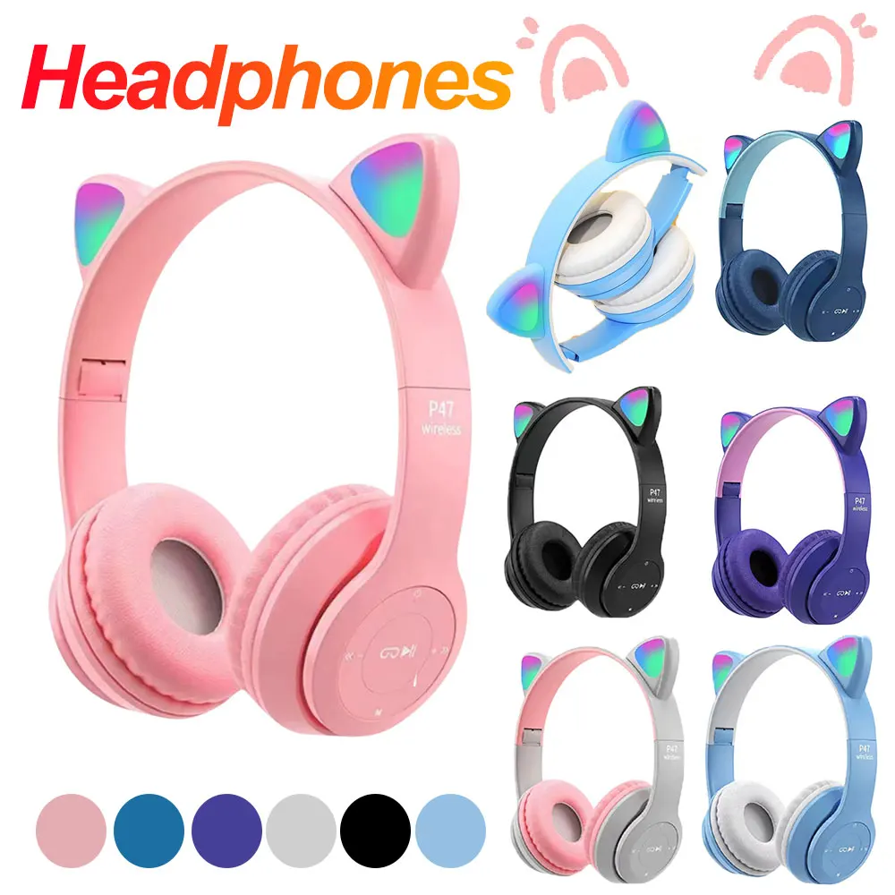 Cat Ear Bluetooth Headset Led - Słuchawki Bluetooth z migającymi uszkami kota