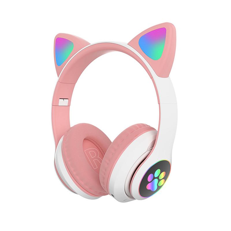 Cat Ear Bluetooth Headset Led - Słodkie słuchawki z kocimi uszkami, bezprzewodowe