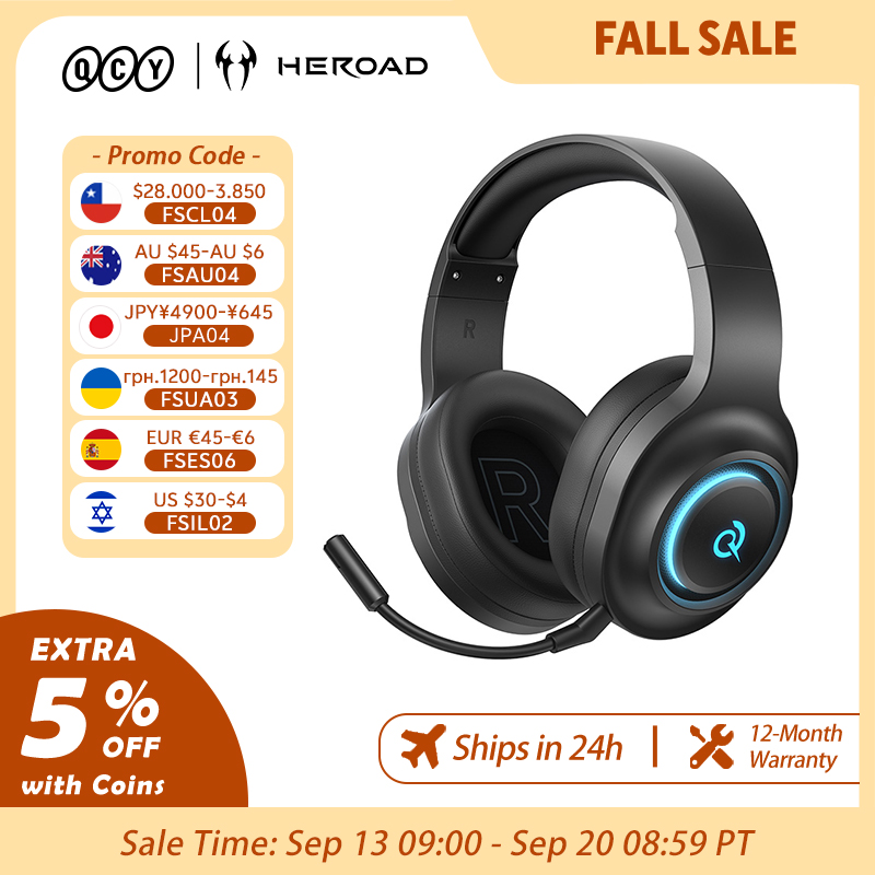Gaming Headset With Mic Rgb - Słuchawki gamingowe QCY Heroad V200 z