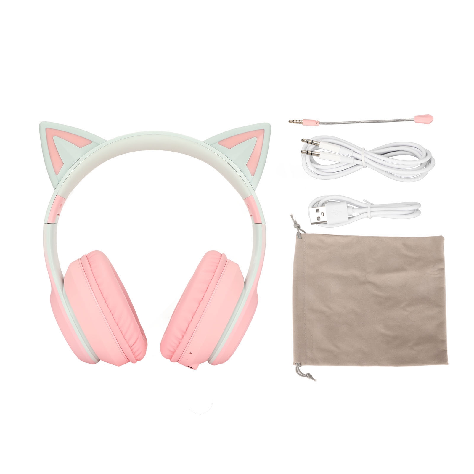 Cat Ear Bluetooth Headset Led - Słuchawki gamingowe Bluetooth z kocimi uszami,