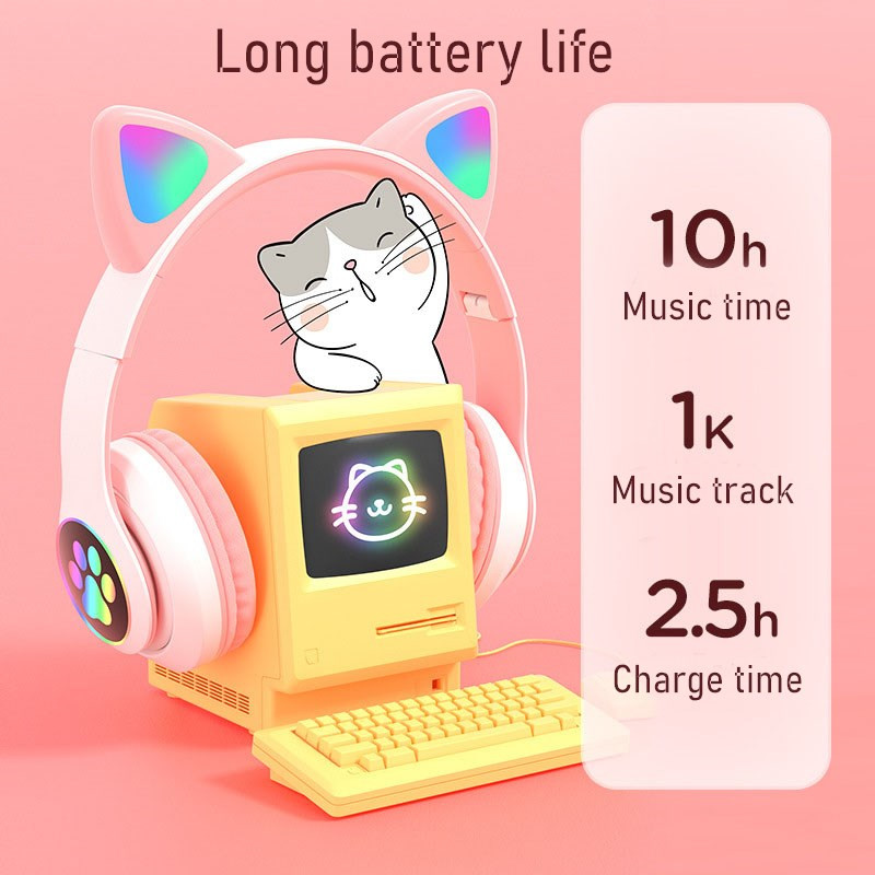 Migające słuchawki LED Cute Ca – Cat Ear Bluetooth Headset Led recenzja i cena