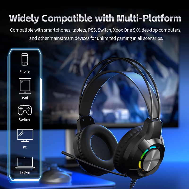 Słuchawki gamingowe z redukcją – Gaming Headset With Mic Rgb recenzja i cena