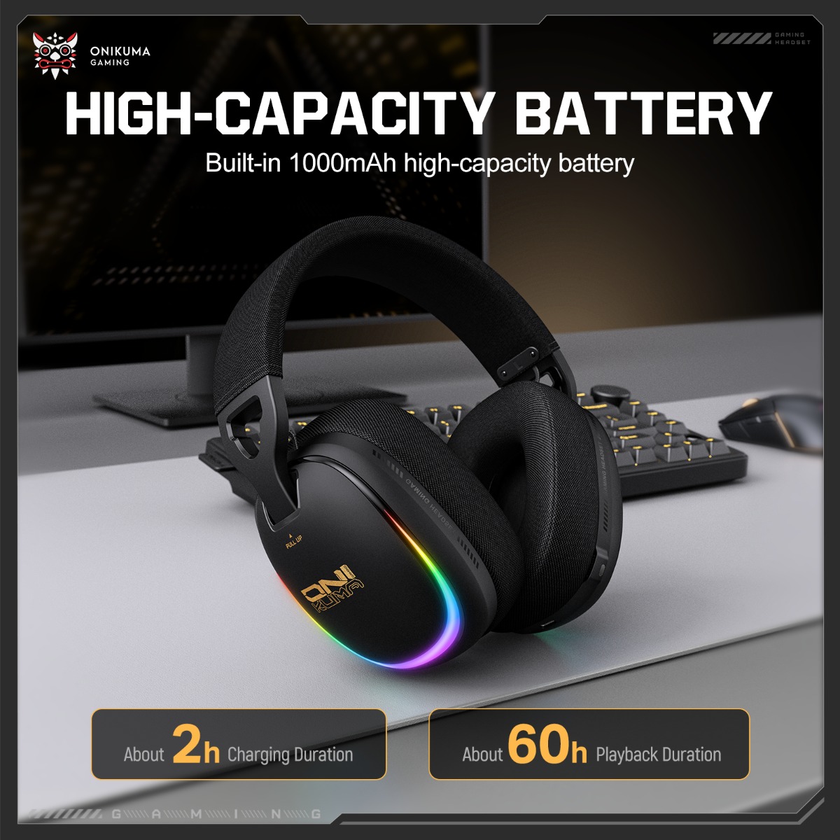 ONIKUMA GT805 – bezprzewodowy  – Gaming Headset With Mic Rgb recenzja i cena