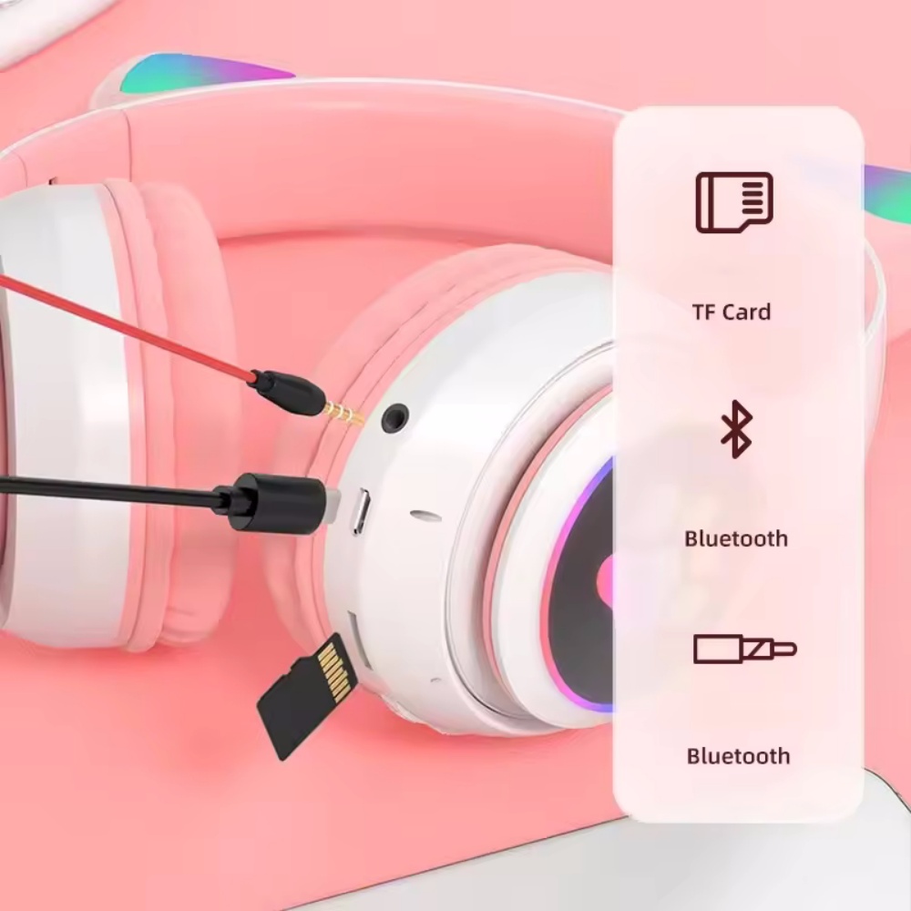 Urocze słuchawki Bluetooth z k – Cat Ear Bluetooth Headset Led recenzja i cena