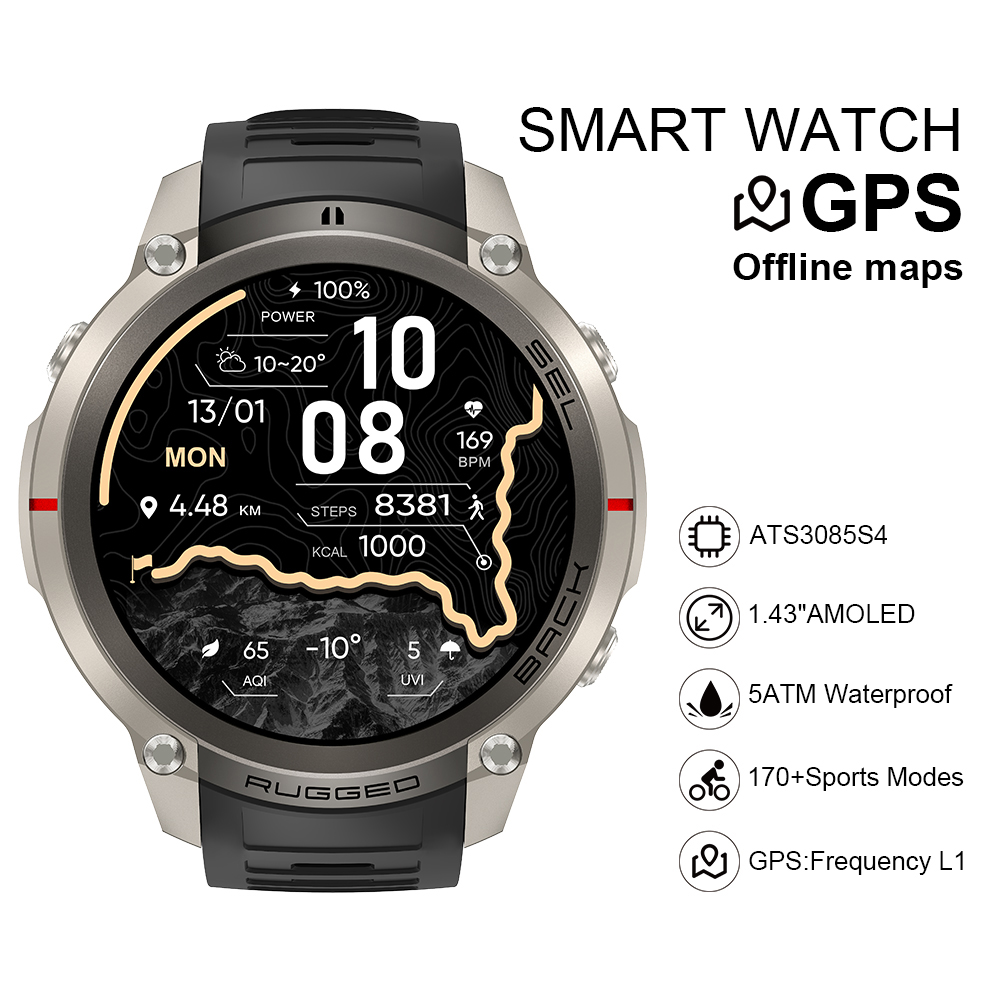 Smartwatch 2026 DM59 z mapami  – Smartwatches recenzja i cena