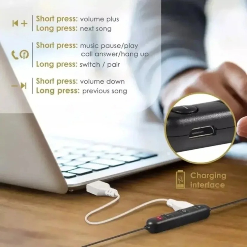 Słuchawki Bluetooth z pałąkiem – Magnetic Neckband Sports Earphones recenzja i cena